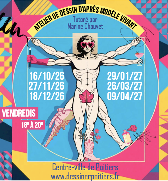 Atelier de dessin d’après modèle vivant à la Galerie Léon à Poitiers
